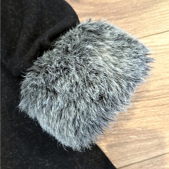 Florence Eisman Girls 6 Gray/Black Dressy Coat with Faux Fur Trim - Picture 6 of 9